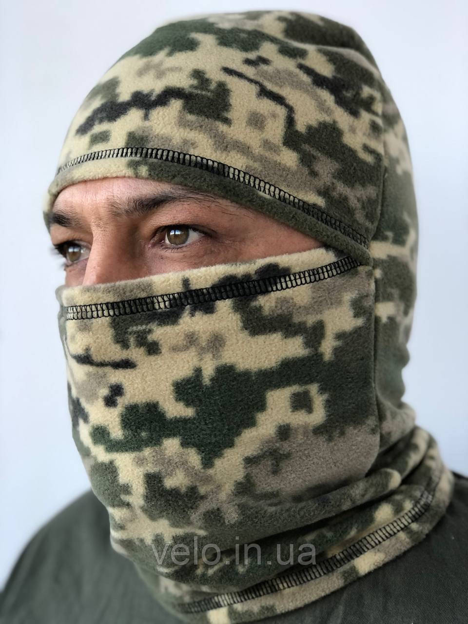 Балаклава тепла фліс, тактична балаклава ЗСУ, військова балаклава мультикам, солдатська балаклава