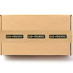 Скотч етикетка крафт "Eco-friendly", 50х294 мм (100 шт/рулон) з принтом, самоклеюча Viskom