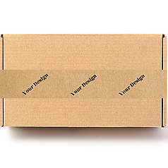 Скотч етикетка крафт "Your Design / Індивідуальний дизайн", 50х294 мм (1000 шт/рулон) з принтом, самоклеюча Viskom