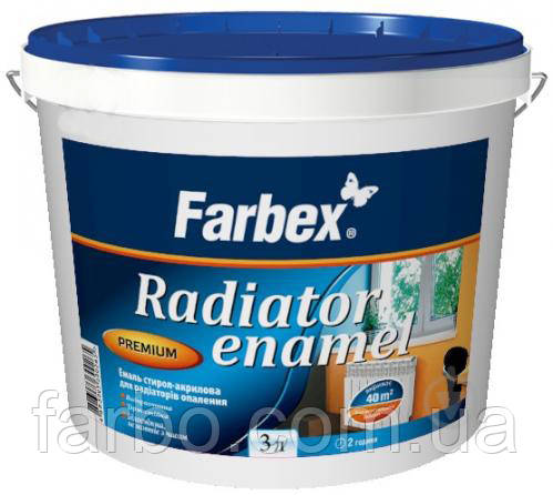 Емаль стирол-акрилова для радіаторів опалення Farbex 3л
