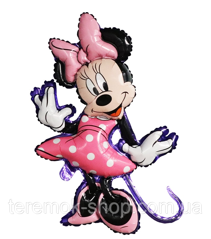 Куля повітряна фігура Мінні Маус 80 х 44 см, дитяча фольгована кулька фігурна з дівчинкою Мінні, фото 1