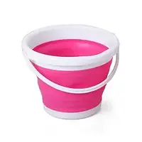 Відро 10 літрів туристичне складане Silicon Collapsible Bucket Рожеве