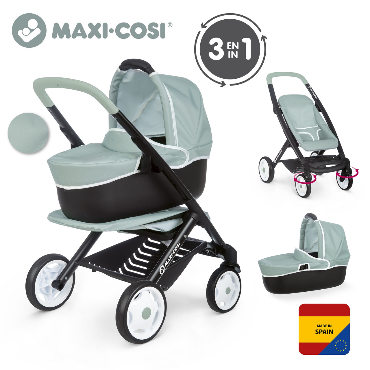 Коляска Smoby Toys Maxi-Cosi&Quinny 3 в 1 М'ятна (253120)