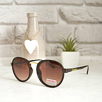 Очки солнцезащитные женские +чехол очки женские коричневый круглые "Gr"
