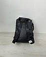 Шкіряний рюкзак вертикальна кишеня спереду + широкий ремінець С 42-КТ-2888 Чорний, фото 5