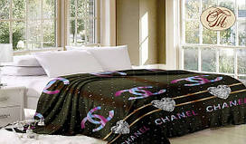 Плед-покривало з брендовим логотипом Шанель веселка, з мікрофібри, 160*220, 200*220, 220х240