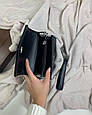 Жіноча сумка плетена структура клапан конверт А05-1812 Чорна, фото 8