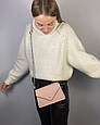 Жіноча сумка плетена структура клапан конверт А05-1812 Рожева, фото 3