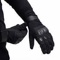 Тактичні рукавички OKLAI Чорні  довгопалі