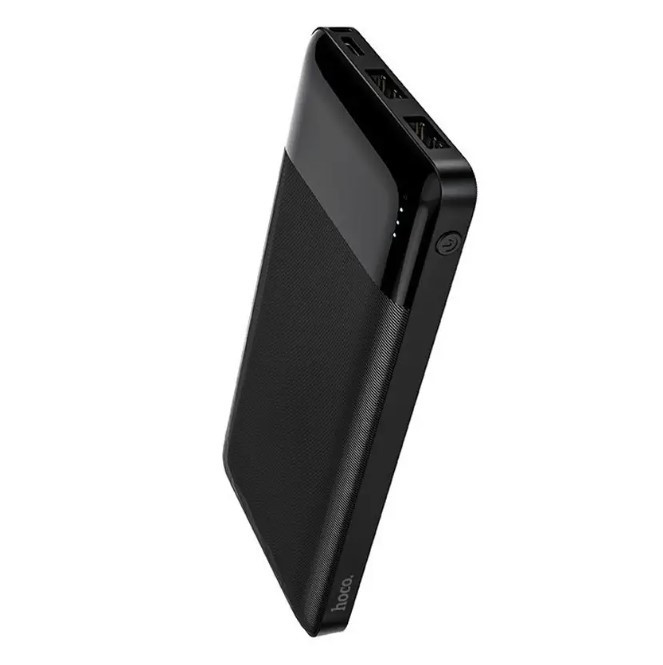 Зовнішній акумулятор повербанк Power Bank Hoco J72 на 10000mAh USB/Type-C 2USB Led індикатор чорний