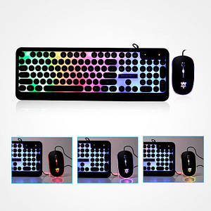 Комплект провідна клавіатура та мишка з LED підсвічуванням UKC HK-3970