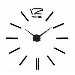 Великий настінний 3D годинник DIY Clock до 100 см Палички Чорні