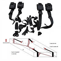 Фиксаторы для привязывания к кровати бдсм набор для фиксации тела на кровать распорки для рук и ног черный