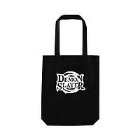 Экосумка шоппер Логотип Клинок Рассекающий демонов - Demon Slayer Черная (16562)