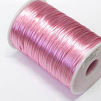 Корсетный шнур 2 мм, атласный, розовый
