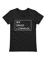 Мужская футболка с принтом "Секс, наркотики ,корвалол"