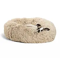 Пухнасте м'яке місце — лежак для собак Best Friends Donut Shag Taupe (Бест Френд Бежева елегантність)