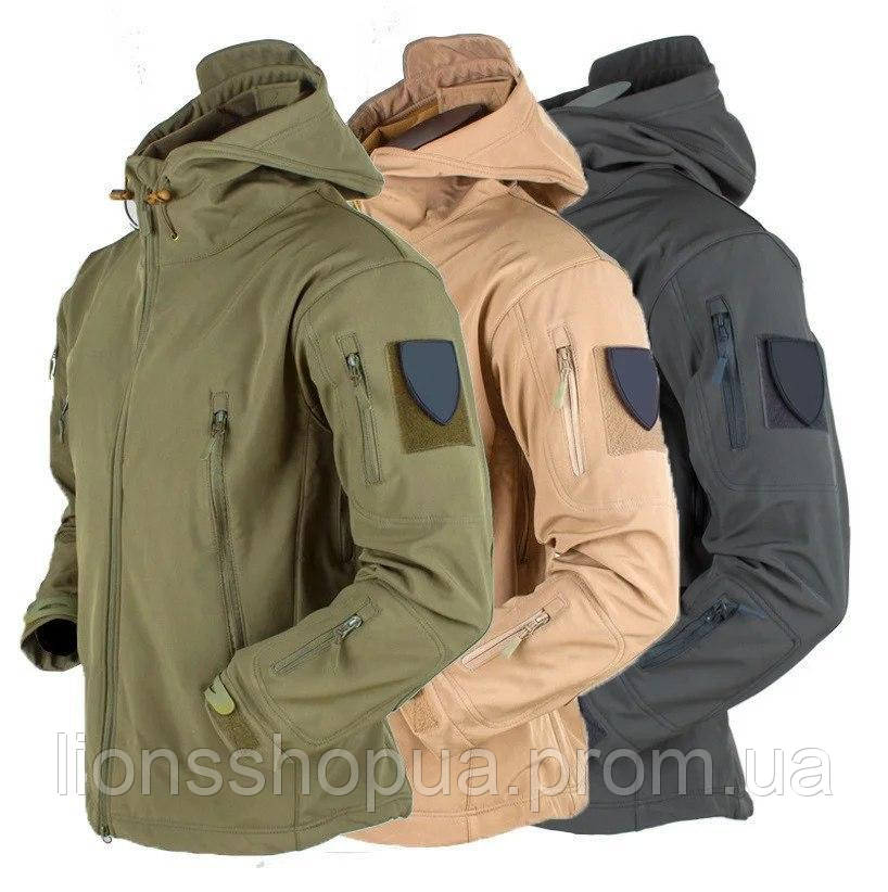Тактическая куртка Soft Shell софтшел непромокаемая водоотталкивающая армейская куртка для военных - фото 1 - id-p1683798090