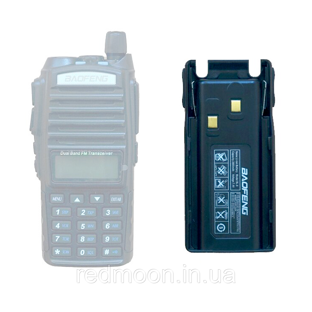 Акумулятор для радіостанції на 2800mAh, UV-82 (BL-8) 7,4V / Акумуляторна батарея для рації, фото 1