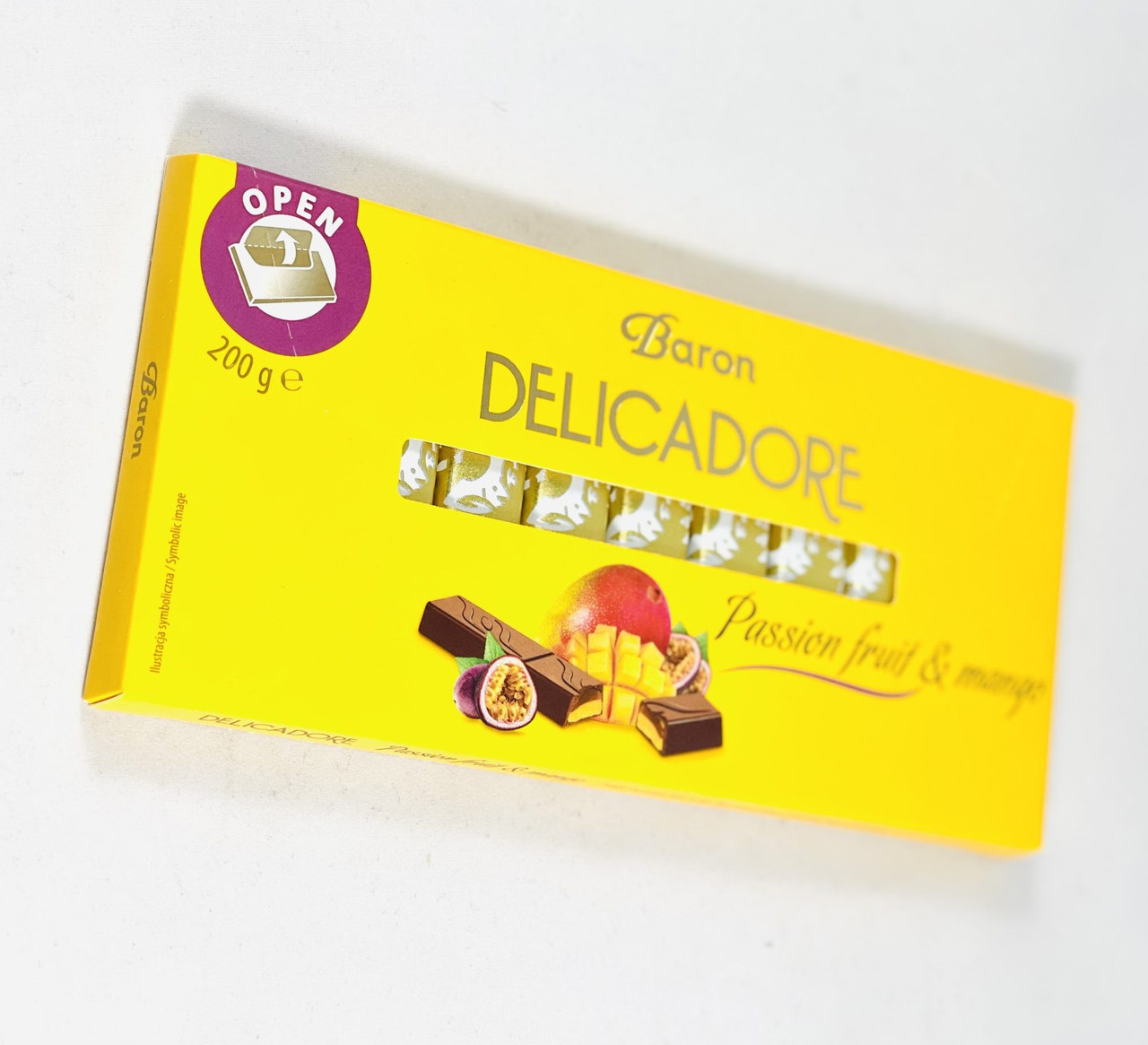 Шоколад Молочний Baron Delicadore Passion Fruit & Mango Барон Делікадор Фрукти та Манго 200 г Польща