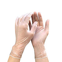 Виниловые перчатки неопудренные размер M 100 шт/уп.