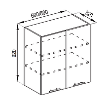 Кухня Адель верхня секція В 60 фасад МДФ висота 920 мм (Світ Меблів ТМ)