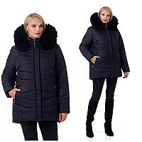 Женская зимняя куртка с капюшоном Li-162 в размерах 48-62
