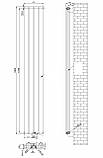 Дизайнерський вертикальний радіатор опалення ARTTIDESIGN Livorno II 4/1800/272/50 чорний матовий, фото 3