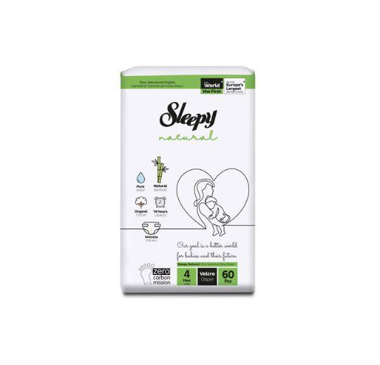 Підгузки дитячі Sleepy Natural 4 maxi, 60 шт., фото 1