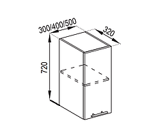 Кухня Адель верхня секція В 30 фасад МДФ висота 720 мм (Світ Меблів ТМ)