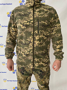 Кофта тактична камуфляжна флісова Піксель з капюшоном, 3 кишені, розміри 46,48,50,52,54,56