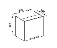 Кухня Адель верхня секція В 60 ОКАП ширина 600 мм, висота 600 мм (Світ Меблів ТМ)