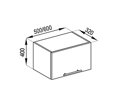 Кухня Адель верхня секція В 50 ОКАП ширина 500 мм, висота 400 мм (Світ Меблів ТМ)