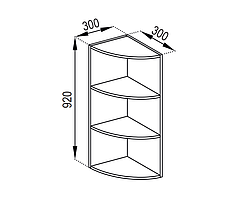 Кухня Адель верхня секція В 30КЗ висота 920 мм (Світ Меблів ТМ)
