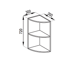 Кухня Адель верхня секція В 30КЗ висота 720 мм (Світ Меблів ТМ)