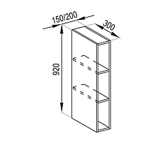 Кухня Адель верхня секція В 15 полиці ширина 150 мм, висота 920 мм (Світ Меблів ТМ)