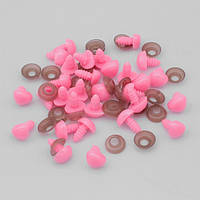 Носик для Іграшок, Трикутний, Колір: Рожевий, Розмір: 11х14мм, Пін: 6мм, (5 шт.)