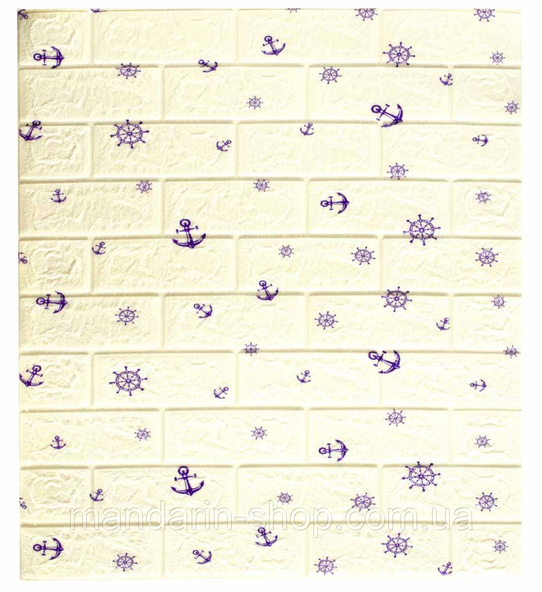 Самоклеючі шпалери Декоративна 3D панель ПВХ 1 шт, цегла якір, фото 1