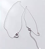 Срібне кольє з кубічним цирконієм покрите родієм, фото 2