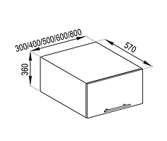 Кухня Адель верхня секція Антресоль А 30 ширина 300 мм, глибина 570 мм (Світ Меблів ТМ)