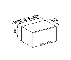 Кухня Адель верхняя секция Антресоль А 30 ширина 300 мм, глубина 320 мм (Світ Меблів ТМ)