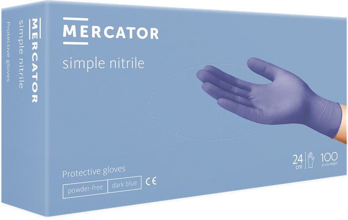 Рукавички нітріловіMercator Nitrile блакитні без пудри розмір L