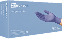 Рукавички нітріловіMercator Nitrile блакитні без пудри розмір L