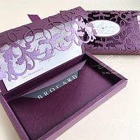 Gift box Afrodita темно-фиолетовый Конверт для денежного подарка на день рождения женщины, девушки