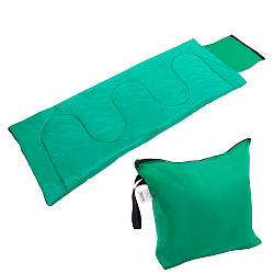 Спальний мішок ковдра 4140 Зелений, (185х75 см) з підголівником/ Тактичний військовий спальник