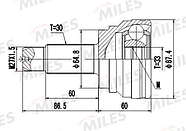 Шрус зовнішній передній, граната MILES GA20729 BMW X5 E70 (KG-5144), фото 2