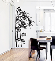 Інтер'єрна наклейка Бамбукові чагарники декоративні стікери на стіни трава дерево декор матова 485х1000 мм