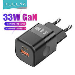 Зарядний пристрій KUULAA GaN 33W (USB Type-C + USB Type-A) 33Вт PD3.0 QC3.0