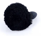 Чорний силіконовий анальний штекер з хвостом серії Boss - кремнієва пробка зайчика, фото 4