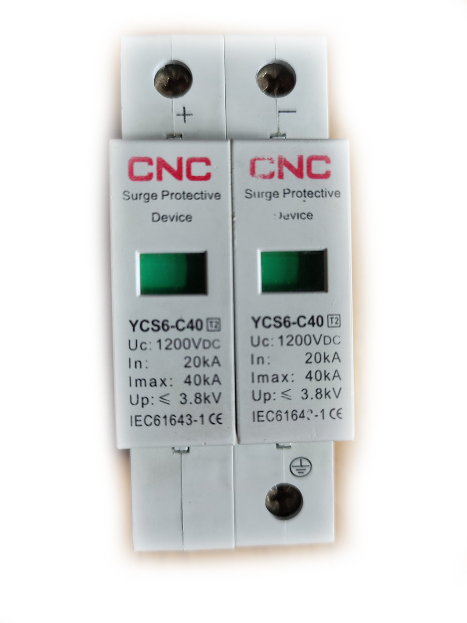 Ограничитель импульсных перенапряжений на DIN-рейку YCS6-С 2Р (1Р+N) 20-40кА 1500V DC (постоянный ток) CNC - фото 1 - id-p1370548068